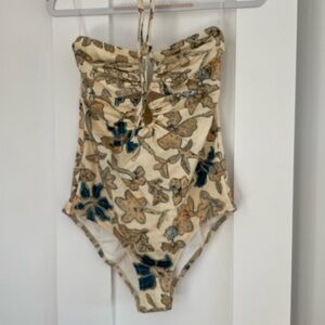 Ulla Johnson Swimsuit Size S Minorca Maillot Batik Print One Piece Cut Out
